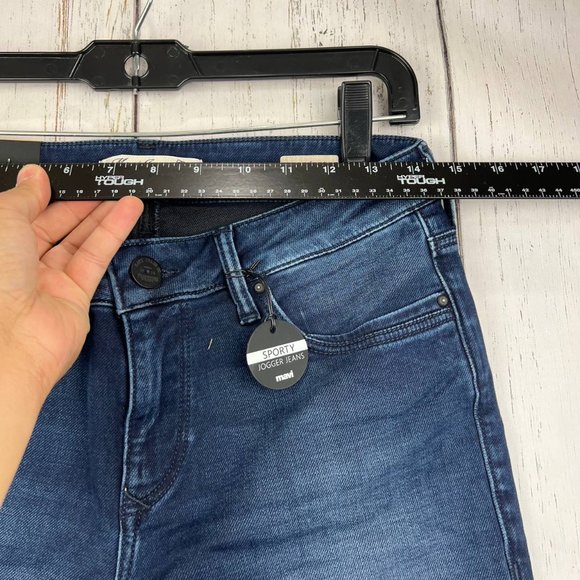 Mavi 27x25 Mid Rise Sporty Jogger Sexy Denim Jeans Pants Blue Women New - Picture 4 of 16